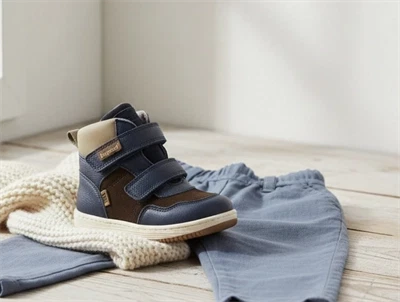 Bisgaard marine vintersneaker Matty med velcro og TEX