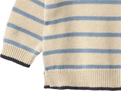 Wheat Morgan striktrøje faded denim stripe i økologisk bomuld