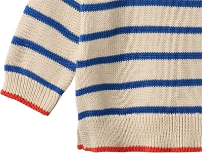 Detalje af Wheat Morgan striktrøje true blue stripe