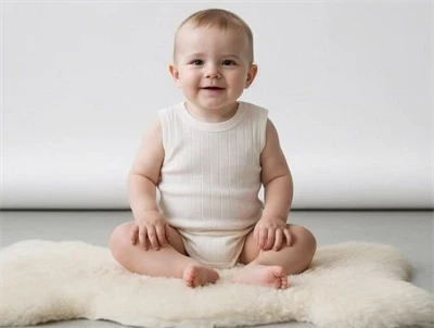 Joha body råhvid uden ærmer i uld silke