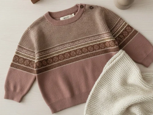Wheat pullover Elias powder brown jacquard