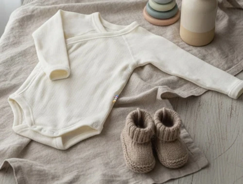 Joha wrap body merinould natur med trykknapper