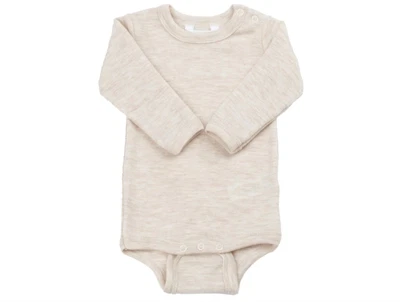 Joha body råhvid i merinould med lange ærmer