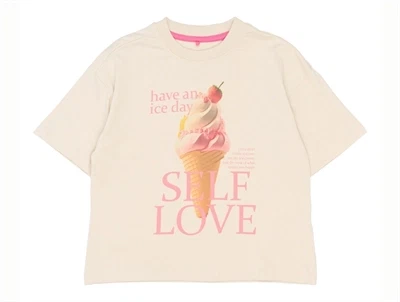 THE NEW t-shirt i råhvid med isvaffel frontmotiv