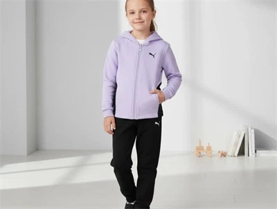 Puma black/vivid violet sweatset med bluse og bukser hooded