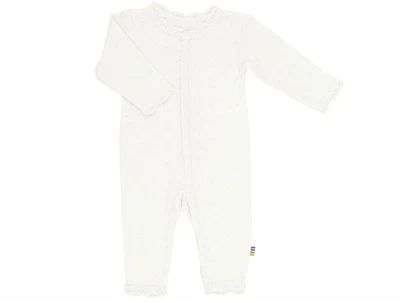 Joha hvid jumpsuit i uld og silke med trykknapper