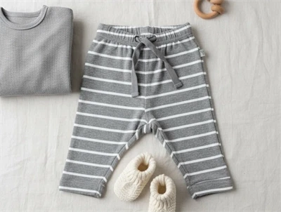 Wheat bukser Nicklas melange grå striber