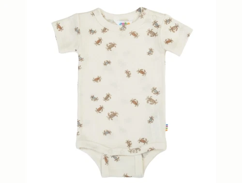 Joha body i råhvid nuance med krabbeprint og korte ærmer i uld og silke