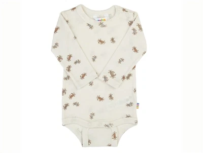 Joha body i råhvid nuance med krabbeprint og lange ærmer i uld og silke