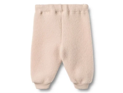 Wheat Wool uldbukser pale lilac med elastik i taljen set bagfra