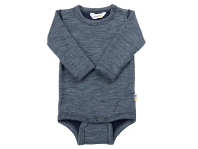 Joha body mørkeblå i merinould med lange ærmer og striber