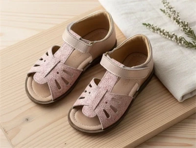 Bisgaard sandal Cassidy blush blomst med velcro