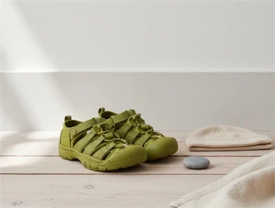 Keen Newport H2 sandal i grøn med lukket tå og velcro