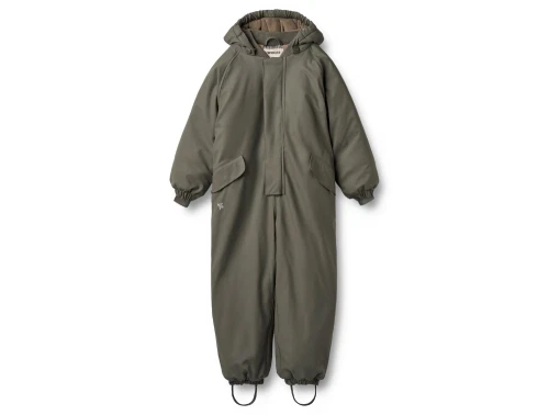 Wheat flyverdragt i grøn farve set forfra med hætte