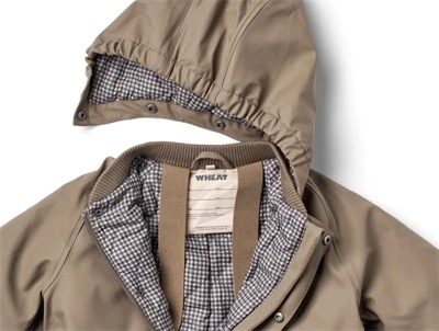 Wheat regndragt dry wood med aftagelig hætte og ternet for