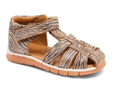 Bisgaard Billie sandal zebra glitter med lukket tå og velcro