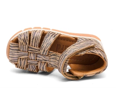 Bisgaard Billie sandal zebra glitter med lukket tå og velcro