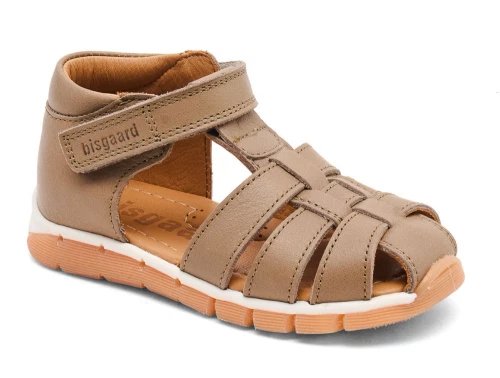 Bisgaard Billie sandal stone med lukket tå og velcro