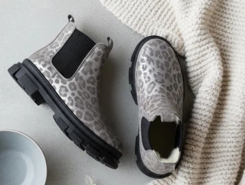 Angulus silver/black vinterstøvlette med uldfoer