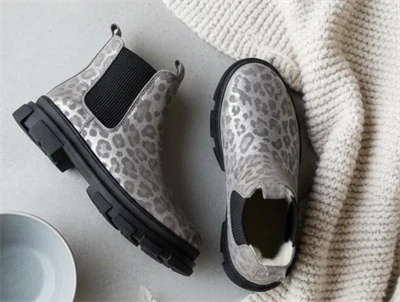 Angulus silver/black vinterstøvlette med uldfoer