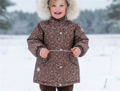 Wheat vinterjakke Mathilde eggplant flowers