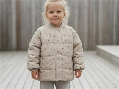 Wheat overgangsjakke Lola gravel bumblebee puffer