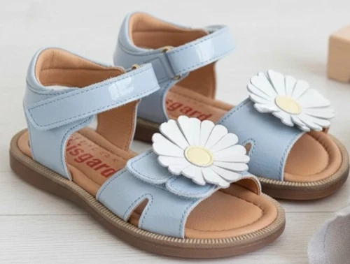 Bisgaard Roberta sandal lyseblå med blomst