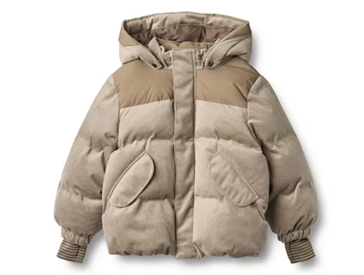 Wheat pufferjakke grey stone set forfra