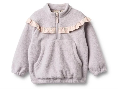 Wheat Rayao fleece anorak lavender rain forside med flæse