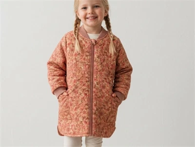 Wheat sandstone termojakke Herta flowers