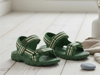 Bisgaard sandal Addie grøn med striber