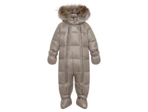 Ver de Terre baby wintersuit beige med pelskant front