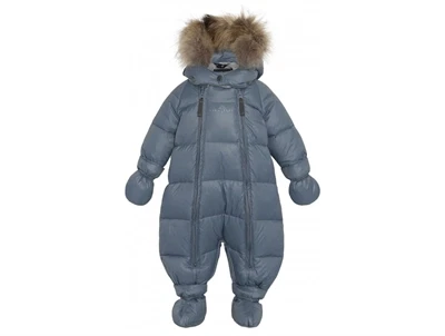 Ver de Terre baby wintersuit blå med pelskant front