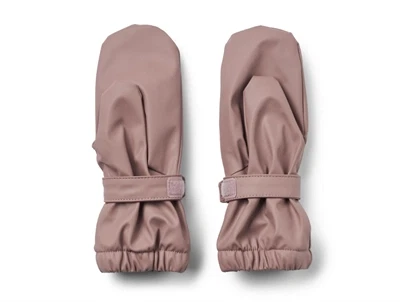 Wheat gummivanter dusty lilac med fleecefoer og velcrolukning set bagfra