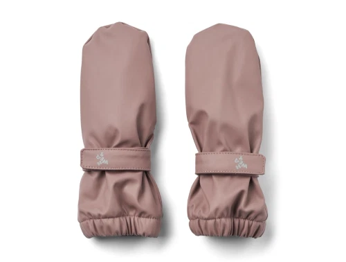 Wheat gummivanter dusty lilac med fleecefoer og velcrolukning set forfra