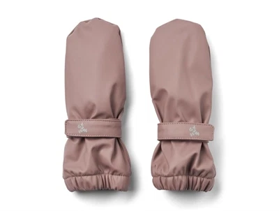 Wheat gummivanter dusty lilac med fleecefoer og velcrolukning set forfra