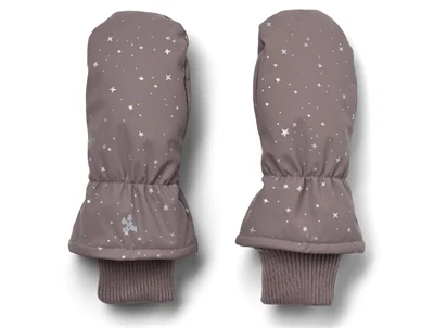 Wheat luffer purple stone stars med ribkant og stjernetryk set forfra