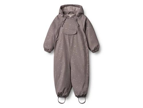 Wheat flyverdragt purple stone stars med fleecefoer og stjernetryk set forfra