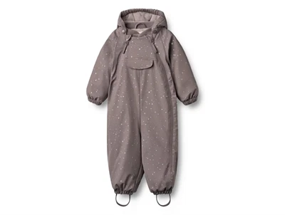 Wheat flyverdragt purple stone stars med fleecefoer og stjernetryk set forfra