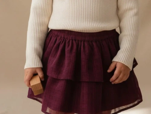 Creamie nederdel chiffon checks fig