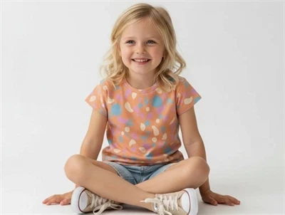 Soft Gallery t-shirt Pilou sandstone aop shapes