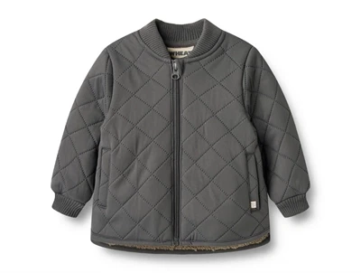 Wheat thermo jakke i farven black sea set forfra