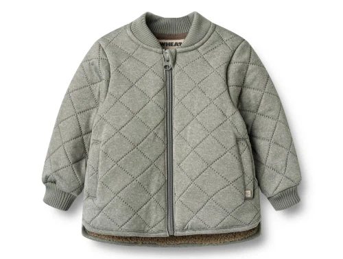 Wheat termojakke i farven thunder melange set forfra