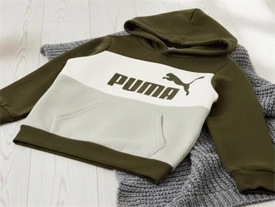 Puma hoodie deep olive colorblock