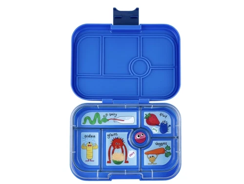 Yumbox Original bento madkasse blå/sjove monstre med 6 rum