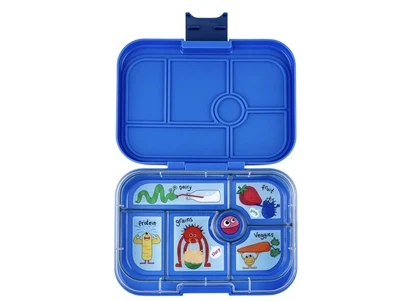 Yumbox Original bento madkasse blå/sjove monstre med 6 rum
