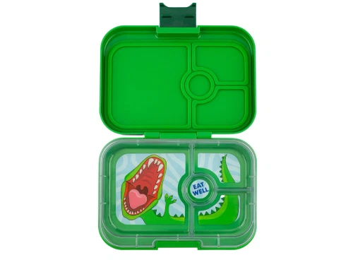 Yumbox Panino bento madkasse grøn/dinosaur med 4 rum