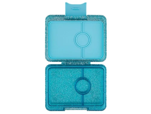 Yumbox Snack bento madkasse blå glitter med 3 rum