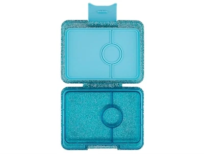 Yumbox Snack bento madkasse blå glitter med 3 rum