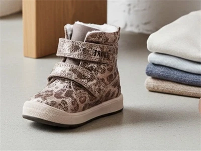 Primigi vinterstøvle brun leopard glitter med uldmix og GORE-TEX